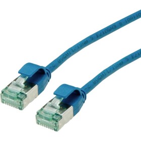 Roline recycled material 21.45.3347 RJ45 sieťové káble, prepojovacie káble CAT 6A U/FTP 5.00 m modrá netienený, extrémne tenký, PVC plášť 1 ks; 21.45.3347