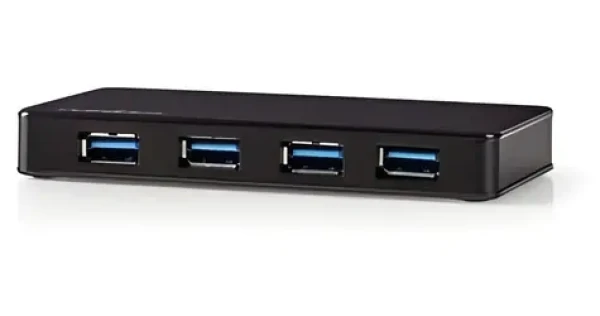 Nedis USB hub 4 porty / USB hub / 4X USB-A / USB 3.2 Gen 1 5 Gbps / sieťové napájanie (UHUBU3420BK)