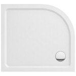 CERANO - Sprchová vanička štvrťkruhová Brio - SMC/minerálny kompozit - štruktúrovaná biela - 90x90x4 CER-679498