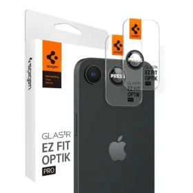 Spigen Glass tR EZ Fit Optik Pro 2 Pack ochranné sklo fotoaparátu pre Apple iPhone 16e čierna (AGL09279)