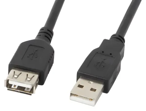 Lanberg CA-USBE-10CC-0050-BK čierna / Kábel USB / USB-A - USB-A / 5m (CA-USBE-10CC-0050-BK)