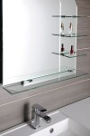 AQUALINE - Zrkadlo WEGA s poličkami 65x90cm 65028