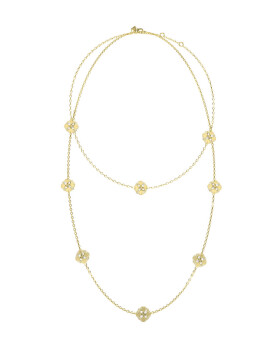 Guess Luxusný pozlátený dvojitý náhrdelník Wild Flower JUBN05500JWYGT/U