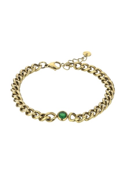 Marc Malone Slušivý pozlátený náramok Kendall Green Bracelet MCB23080G