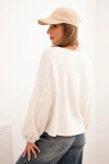 Dámska mikina s ozdobnou úpravou na spodnej časti ecru UNI