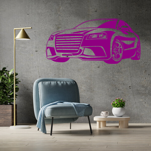 Veselá Stena Samolepka Auto Audi Farba: fialová, Veľkosť: 100 x 50 cm