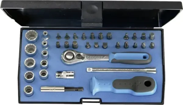 Gedore D20 KMU-20 - Sada nástrčných kľúčov 1|4" s račňou / Bity / Gola / TORX / 37 ks (1822373)