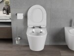 MEXEN/S - Rico Závesná WC misa Rimless vrátane sedátka s slow-slim, Duroplast, biela 30720100