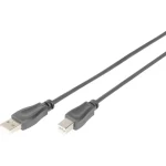 Digitus / USB kábel USB-A - USB-B / USB 2.0 / 0,5 m / čierny (AK-300105-005-S)