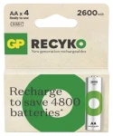 GP ReCyko AA 2600 mAh, 4 ks / Nabíjacie batérie / NiMH / 300+ cyklov (1032224260)