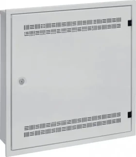 Solarix LC-18-55-15-WG / Nástenný dátový rozvádzač / 550x550x150 mm / 18U / RAL 7035 šedá / rámček na zamurovanie (86000548)