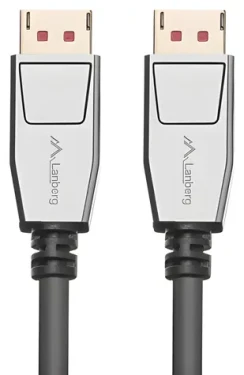 Lanberg CA-DPDP-20CU-0018-BK strieborná / DisplayPort kábel v1.4 MM / 1,8 m / 8K / HDR (CA-DPDP-20CU-0018-BK)