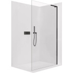 CERANO - Sprchová zástena Walk-in Onyx L-pravá vzpera - 8 mm - čierna matná, transparentné sklo - 80x200 CER-8050BD982