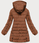 Dámska zimná bunda karamelovej farby s kapucňou (m-21003) odstíny hnědé XXL (44)