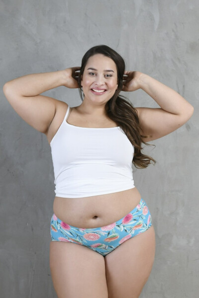 Dámske nohavičky Spikes Maxi - Julimex S modrá - květy