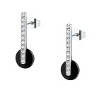 Trussardi Visiace oceľové náušnice s kryštálmi T-Round TJAYF13