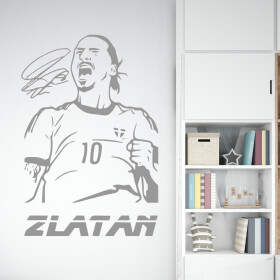 Veselá Stena Samolepka Futbalista Zlatan Ibrahimovič Farba: šedá, Veľkosť: 40 x 27 cm