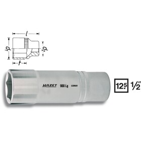Hazet HAZET 900LG-10 vonkajší šesťhran zásuvka 10 mm 1/2 (12.5 mm); 900LG-10