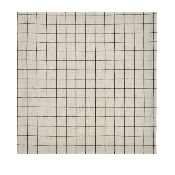House Doctor Bavlnený obrus Join Black/Off-white 150 x 150 cm