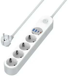 Colorway Zásuvková lišta / 4X Schuko / 2x USB-C 20W / 2x USB-A / kábel 2m (CW-CHE44PDW)