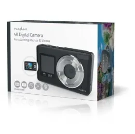 Nedis Digitálny fotoaparát s duálnym displejom čierna / Fotoaparát / 48 Mpx / 4K / 5 Mpx CMOS / 18x zoom (PCAM2530BK)