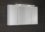 SAPHO - MIRRÓ galérka s LED osvetlením, 3x dvierka, 120x70x16cm, biela MC121-0030