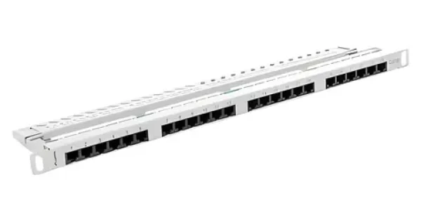 Lanberg sivý / Patch panel / 24 portov / 0,5 U / CAT5E / UTP / 19" (PPU5-0024-S)