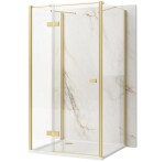 REA/S - Sprchovací kút Atlas 100x80 Brush Gold vľavo KPL-K4774