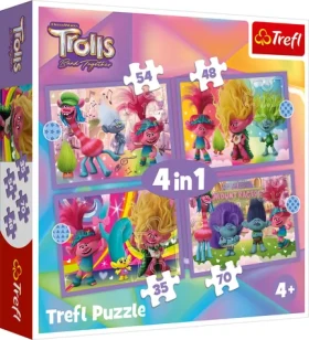 Trefl - Puzzle - Trollovia 3: Farebné dobrodružstvo 4v1