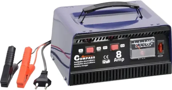 Compass Nabíjačka autobatérií 8A celokovová / Nabíjačka / 6V/12V / GS/TÜV homologácia (07148)