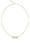Guess Dvojitý pozlátený náhrdelník so srdiečkami Guess Amore JUBN05049JWYGT/U