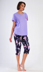 Dámske pyžamo Capri Flowers fialová 3XL