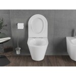 MEXEN/S - Rico Závesná WC misa Rimless Tornado vrátane sedátka s slow slim, duroplast, biela lesk 30720500T