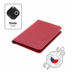 FIXED Smile Passport Kožená peňaženka so smart trackerom FIXED Smile PRO červená / veľkosť cestovného pasu (FIXSM-SP2-RD)