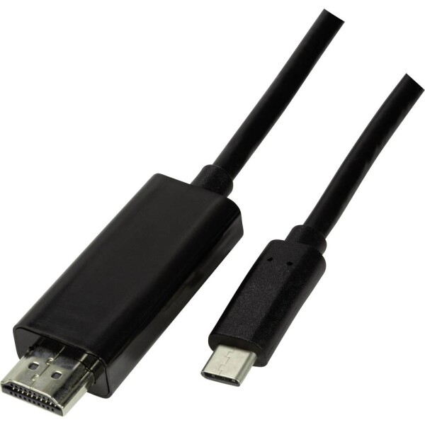 LogiLink USB-C® / HDMI káblový adaptér USB-C ® zástrčka, Zástrčka HDMI-A 1.80 m čierna UA0329 Kábel pre displeje USB-C®; UA0329