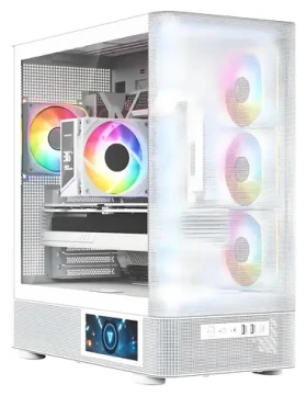 Modecom Volcano AQ400 ARGB biela / Skriňa / ATX / tvrdené sklo / ARGB podsvietenie / 1x USB-C 3.2 / 2x USB 3.0 (MC-A-AQ400-4FA-W)
