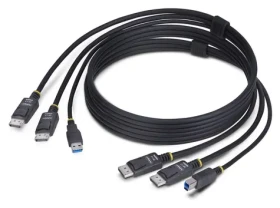 StarTech Dual DisplayPort + USB KVM kábel / KVM kábel / USB typ A / DisplayPort (M) / 5 Gbps / 1,8 m (DDU1226-KVM-CABLE)