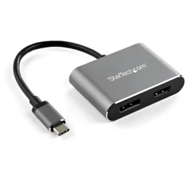 StarTech adaptér USB-C na HDMI 2.0 DisplayPort 1.2 strieborná / 4K 60Hz / Thunderbolt 3 kompatabilný (CDP2DPHD)