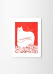 THE POSTER CLUB Autorský plagát Cat in Red by Cinzia Franceschini 30 x 40 cm