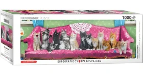EUROGRAPHICS Panoramatické puzzle Mačky na mačacej pohovke