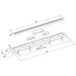 POLYSAN - INDY podlahový žľab s roštom z nerezové oceli, L-810, DN50 73651