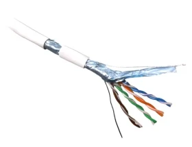 DATACOM FTP drôt CAT5E 305m biely / Sieťový kábel / PVC, Eca / Drôt / Box (12001)