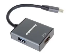 PremiumCord adaptér USB-C na HDMI + USB hliníkový / Adaptér / 4K rozlíšenie / USB pre flash disky, klávesnice, myši (8592220023102)