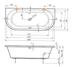 TEiKO - Obdĺžniková vaňa COMA-U , biela 180x80x45 V112180N32T04001