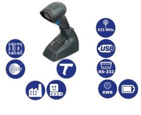 Datalogic QuickScan I QM2131 / 1D snímač čiarových kódov / 433MHz / Multi-IF / kolíska / bez IF kábla / čierna (QM2131-BK-433)