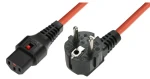MicroConnect Predlžovací kábel s IEC zámkom C13 - Schuko 90° uhol 3M oranžová (EL248S)