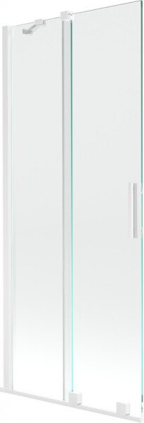 MEXEN/S - Velar Dvojkrídlová posuvná vaňová zástena 85 x 150, transparent, biela 896-085-000-01-20