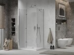 MEXEN/S - Sprchovací kút zalamovací Lima 110x90, sklo číre, chróm + vanička 856-110-090-00-00-4010