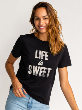 Billabong LIFE IS SWEET black dámske tričko s krátkym rukávom - M