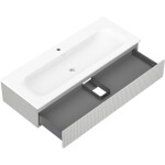 MEXEN/S - Rivel kúpeľňová skrinka 120 cm s umývadlom Vela, 1 šuplík, reliéf, šedá mat/biela mat 91A20-12023-1-BF62-W23M01
